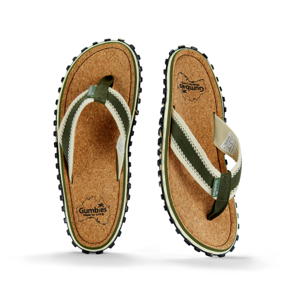 Tongs semelle liège homme & femme – confort naturel & maintien optimal | Khaki