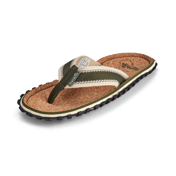 Tongs semelle liège homme & femme – confort naturel & maintien optimal | Khaki