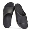 GUMBIES FRANCE black ergonomic slides made from algae-based Bloom foam with arch support and recycled rubber sole.