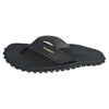 GUMBIES FRANCE black eco-friendly men's flip-flops with soft cotton straps and durable recycled rubber sole.