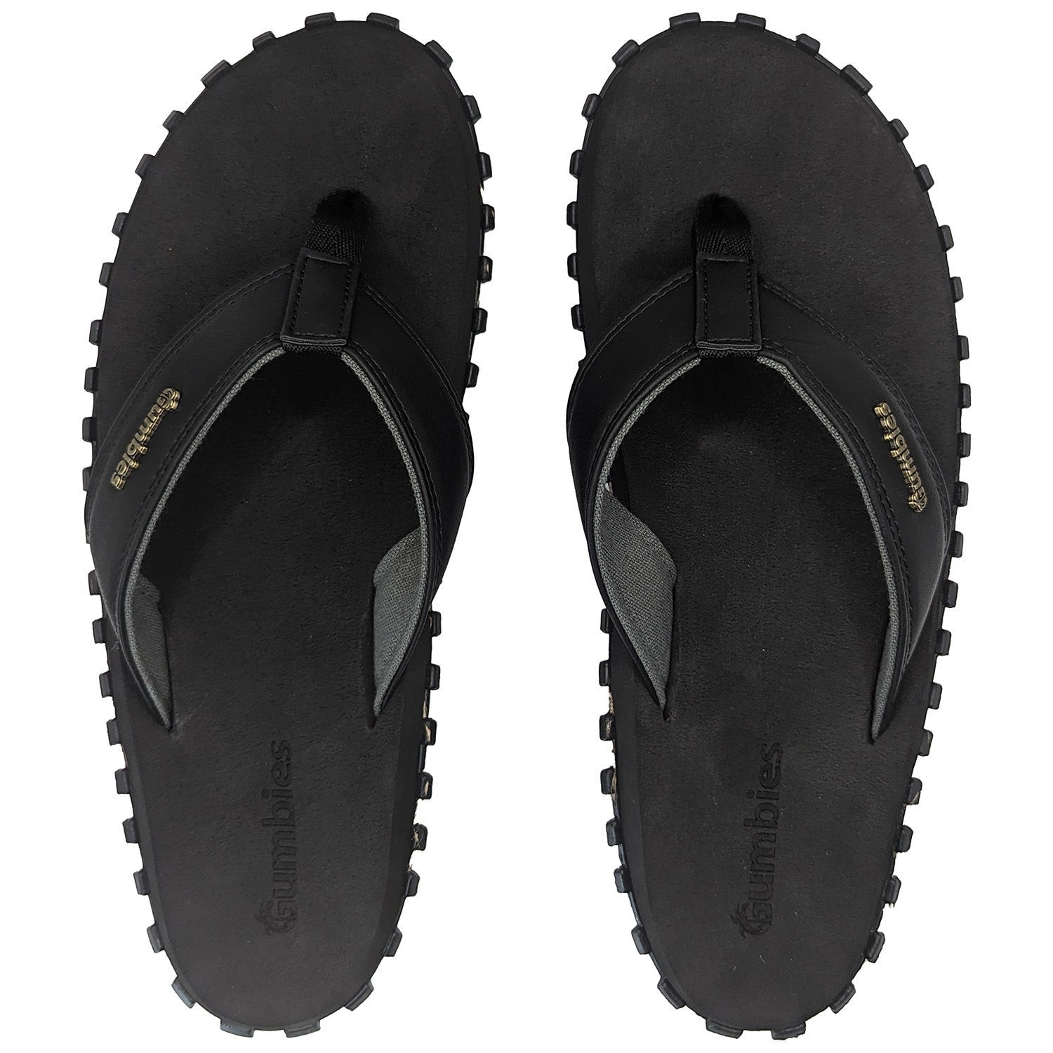 GUMBIES FRANCE black eco-friendly men's flip-flops with ergonomic design and Bloom algae foam sole.