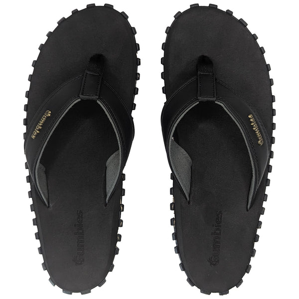GUMBIES FRANCE black eco-friendly men's flip-flops with ergonomic design and Bloom algae foam sole.
