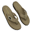 Gumbies FRANCE Islander classic sand canvas flip-flops with textured rubber sole.