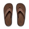 GUMBIES FRANCE Noosa brown faux leather and cotton flip-flops with cushioned footbed and rubber sole.