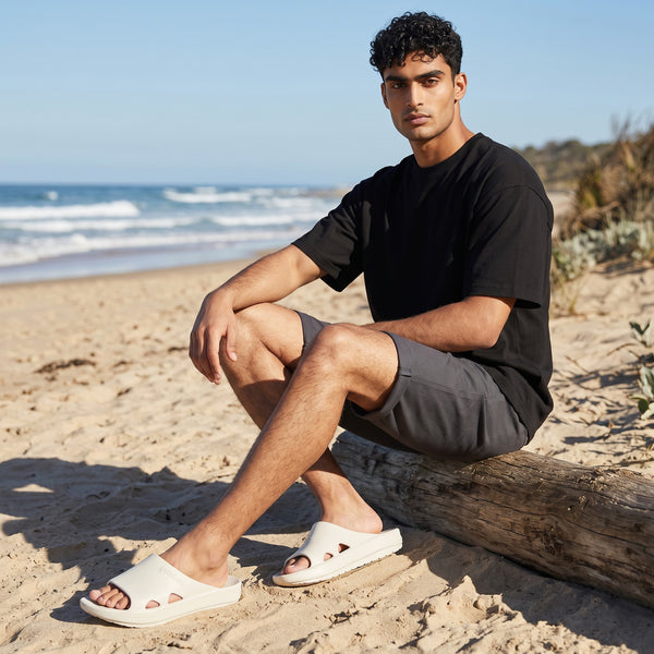 GUMBIES FRANCE Spasole clay slides made from Bloom algae foam with a non-slip rubber sole and ergonomic footbed.