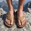 GUMBIES FRANCE tan flip-flops with ergonomic footbed and durable recycled rubber sole.