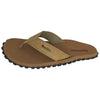 GUMBIES FRANCE tan flip-flops for men, made with recycled rubber and jute, featuring a Bloom foam sole for natural comfort.